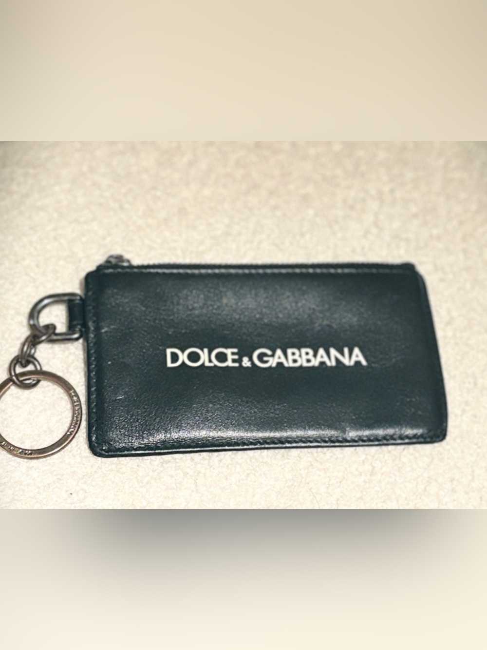 Dolce & Gabbana Black Leather Logo Key & Card Holder